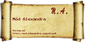 Mód Alexandra névjegykártya