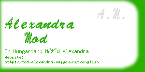 alexandra mod business card